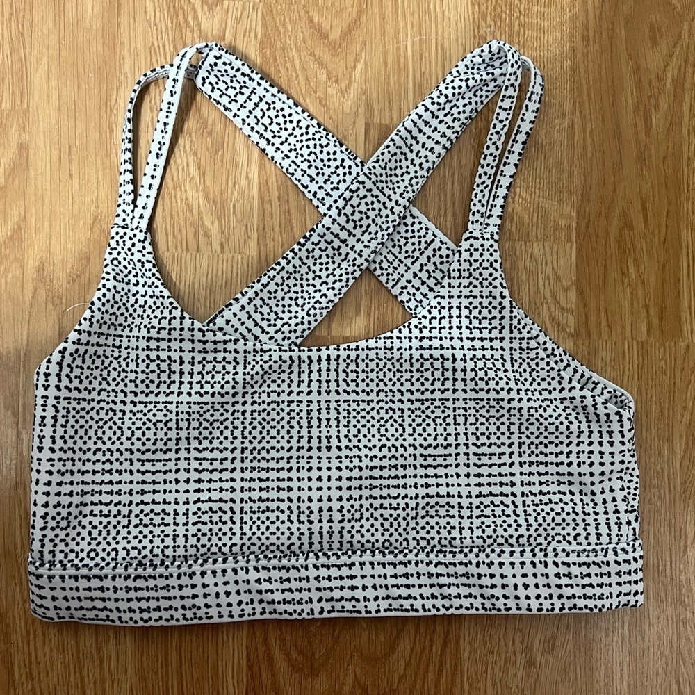 Anthropologie All Fenix White & Black Sport Bra (Size M)